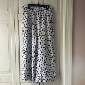 Ann Taylor blue cheetah printed wide leg pants size S
